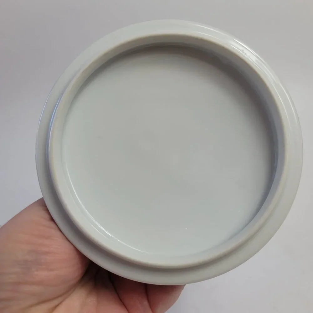 Imperial China Whitney Sugar Bowl & Lid White Gray Band Leaf Scrolls W. Dalton